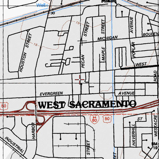 Topographic Map of Walnut Trailer Villa, CA