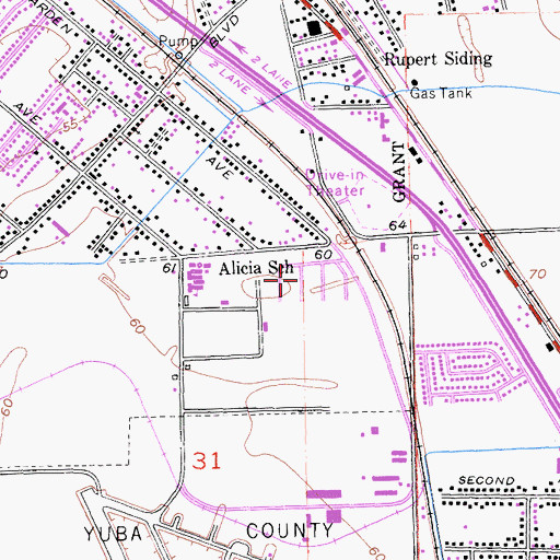 Topographic Map of Peach Mobile Estates, CA