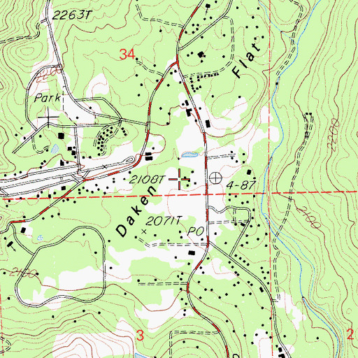 Topographic Map of Pinewood Mobile Home Park, CA