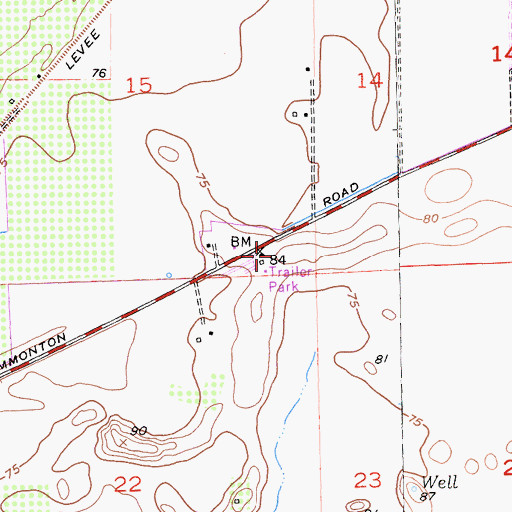 Topographic Map of Country Side Mobile Home Park, CA