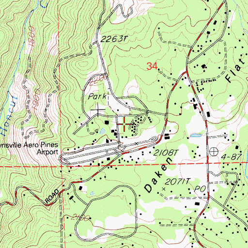 Topographic Map of Aero Pines Mobile Home Park, CA