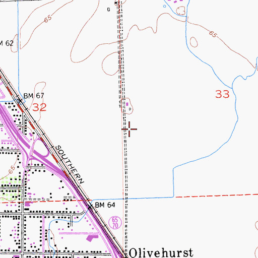 Topographic Map of Casa Mia Mobile Home Park, CA