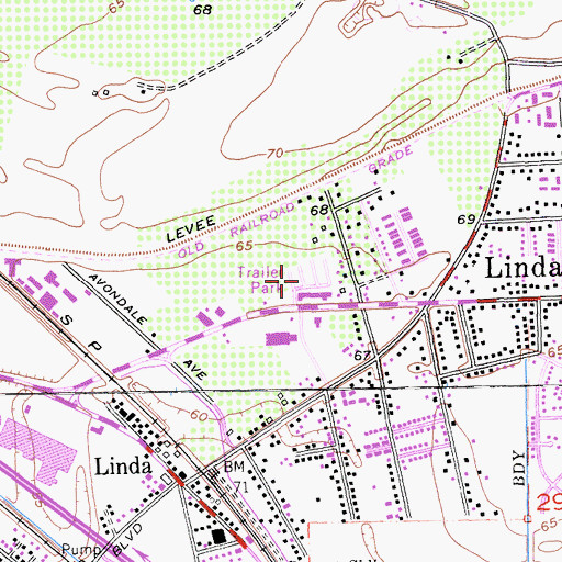 Topographic Map of Thunderbird Mobile Home Park, CA