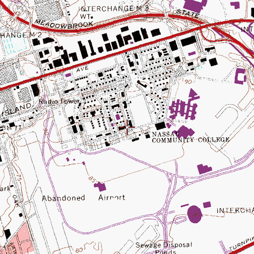 Topographic Map of South Hall, NY
