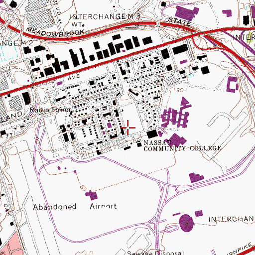 Topographic Map of Nassau Hall, NY