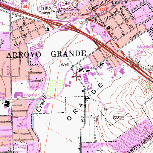 Topographic Map of Union High School, CA