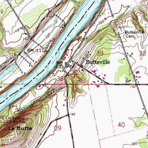 Topographic Map of Butteville Community Church, OR