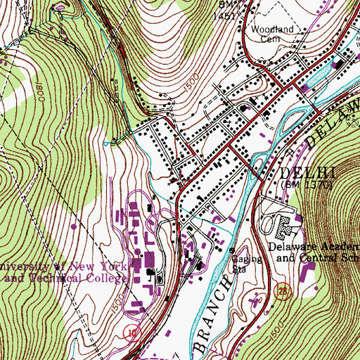 Topographic Map of First Presbyterian Church, NY
