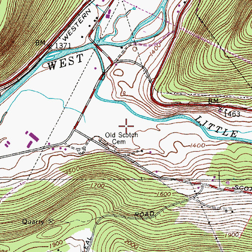 Topographic Map of Delhi College Golf Course, NY