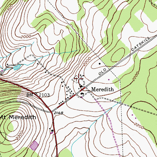 Topographic Map of Meredith Square Cemetery, NY