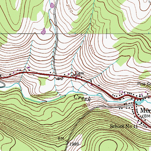 Topographic Map of Meredith Hollow Cemetery, NY