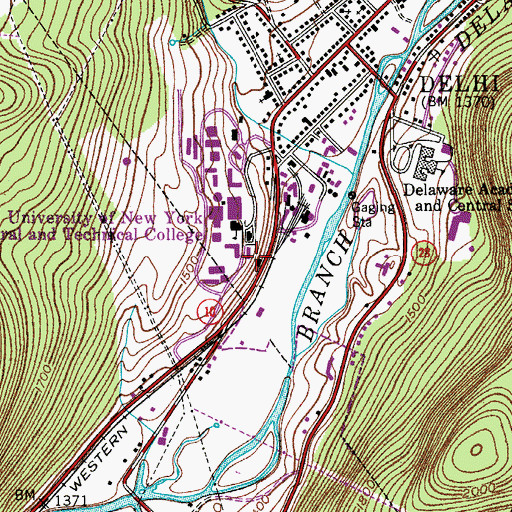 Topographic Map of South Hall, NY