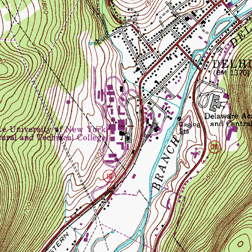 Topographic Map of Bush Hall, NY