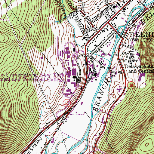 Topographic Map of Evenden Tower, NY