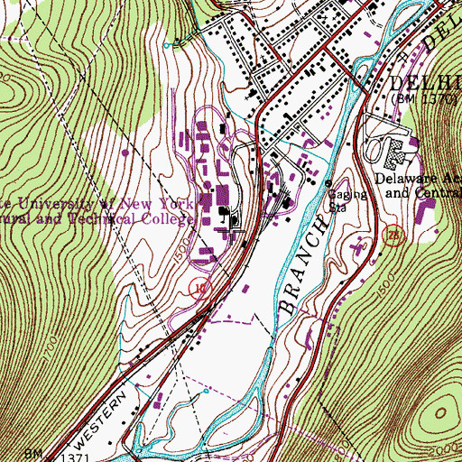 Topographic Map of Sanford Hall Computer Technology Center, NY