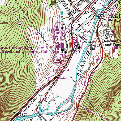 Topographic Map of Smith Hall, NY