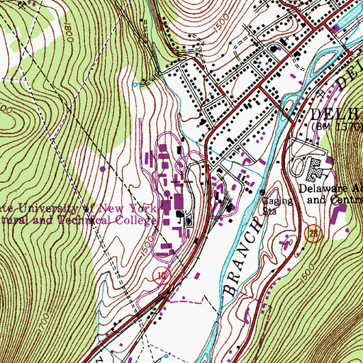 Topographic Map of DuBois Hall, NY