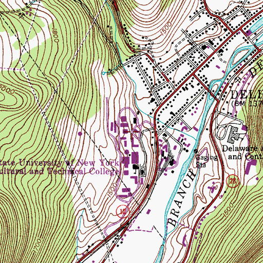 Topographic Map of Murphy Hall, NY