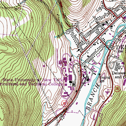 Topographic Map of Russell Hall, NY