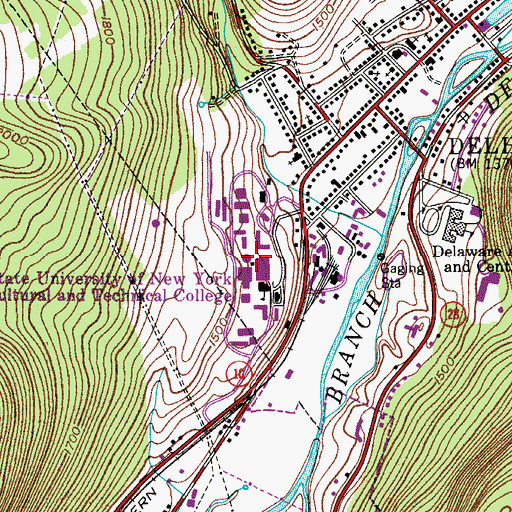 Topographic Map of Alumni Hall, NY