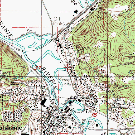 Topographic Map of Gateway Worship Center, OR