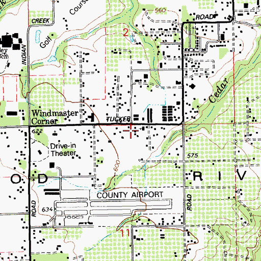 Topographic Map of Tucker Road Baptist Church, OR
