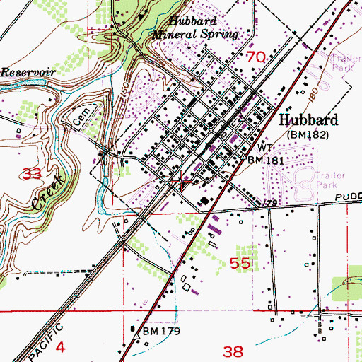Topographic Map of Hubbard United Church, OR