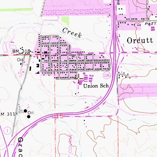 Topographic Map of Orcutt Junior High School, CA