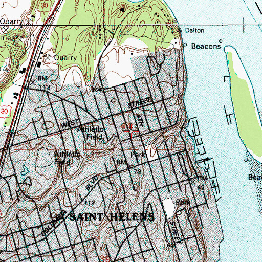 Topographic Map of First Lutheran Church, OR