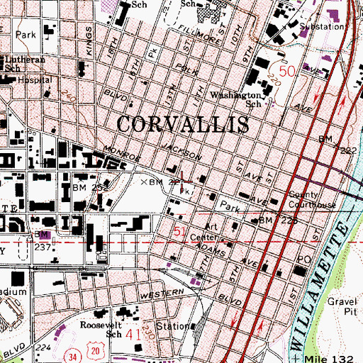Topographic Map of Chinese Christian Church of Corvallis, OR