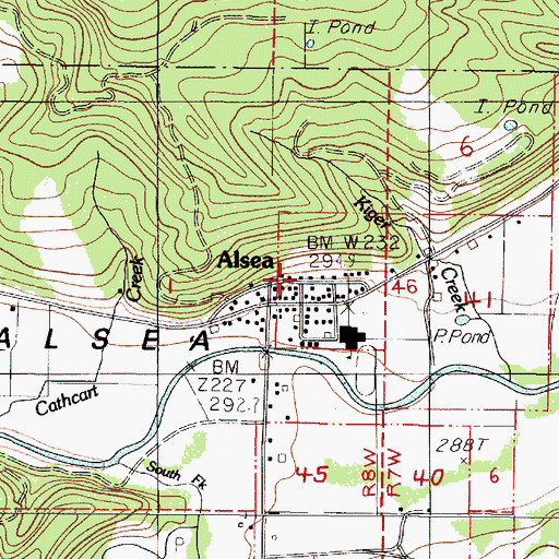 Topographic Map of Alsea United Methodist Church, OR