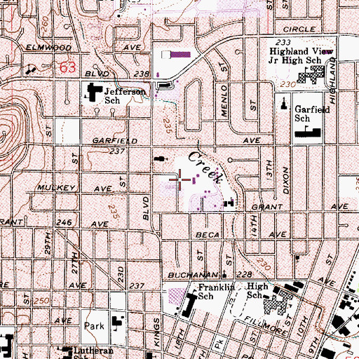 Topographic Map of Corvallis Foursquare Church, OR