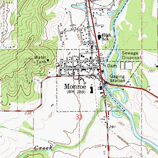 Topographic Map of United Methodist Church, OR