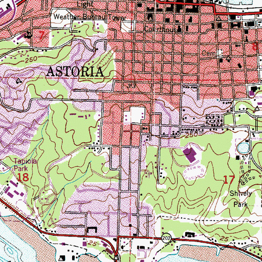 Topographic Map of First Church of the Nazarene, OR