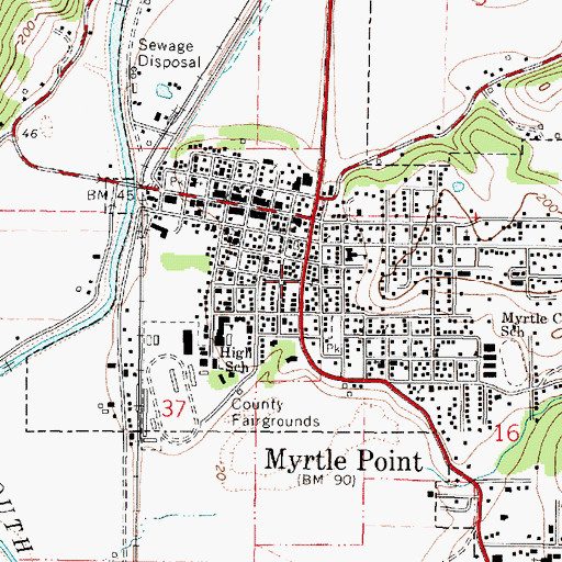 Topographic Map of Saint James Lutheran Church, OR