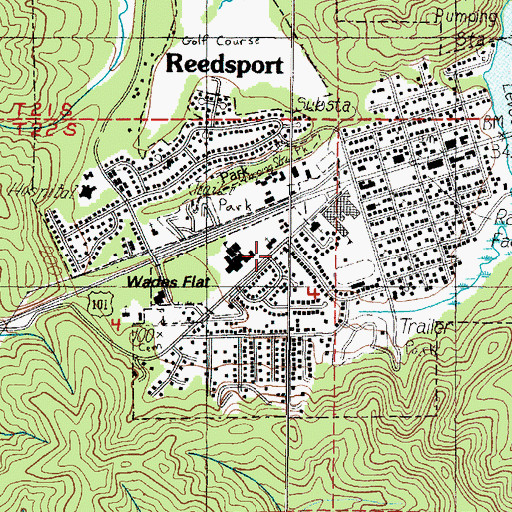 Topographic Map of Highlands Baptist Church, OR