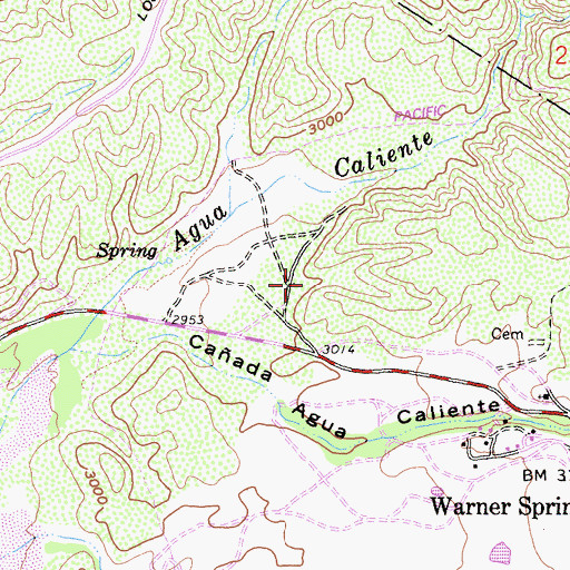 Topographic Map of United States Navy Survival Training School, CA