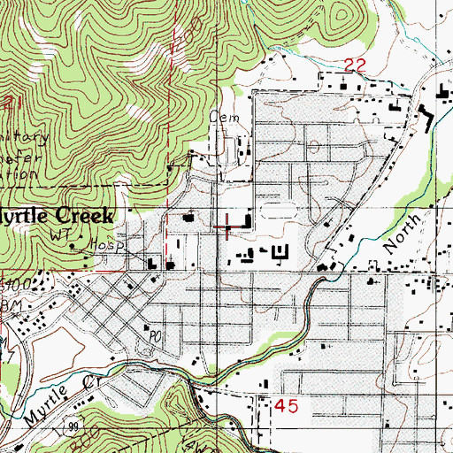 Topographic Map of Seventh Day Adventist Church, OR