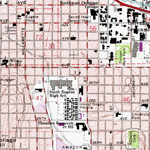 Topographic Map of Emerald Baptist Church, OR