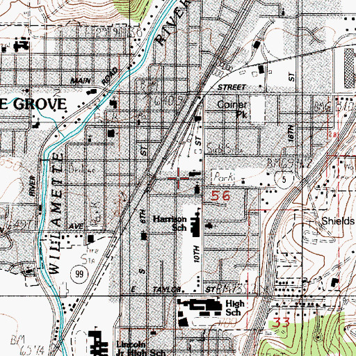 Topographic Map of Living Faith Christian Fellowship, OR