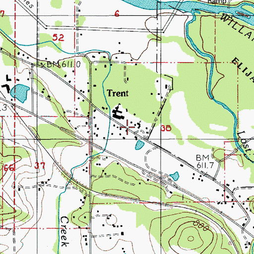 Topographic Map of Trent Church of Christ, OR