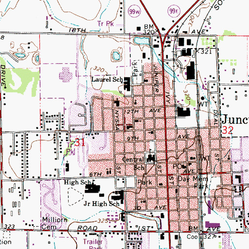 Topographic Map of Tri County Worship Center, OR