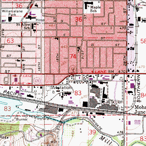 Topographic Map of Community Faith Church, OR