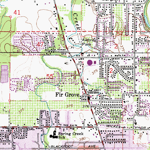 Topographic Map of Grace Baptist Church, OR