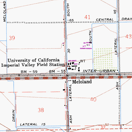 Topographic Map of University of California Imperial Valley Fir, CA