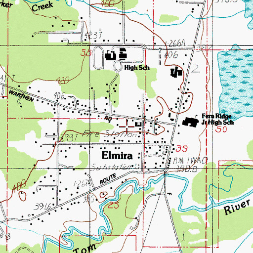 Topographic Map of Elmira Church of Christ, OR
