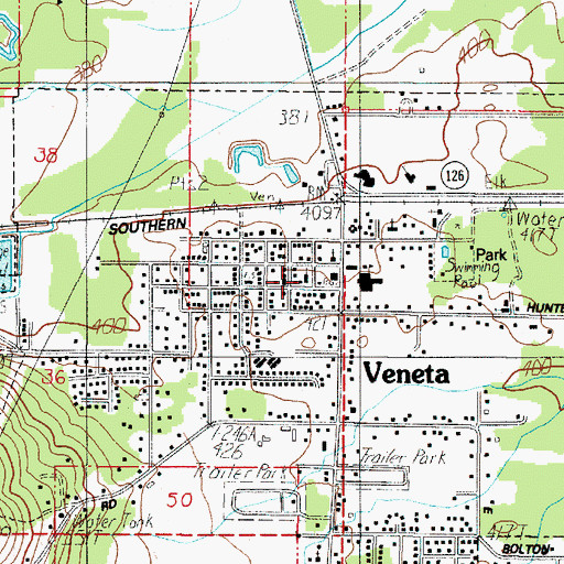 Topographic Map of Olivet Baptist Church, OR