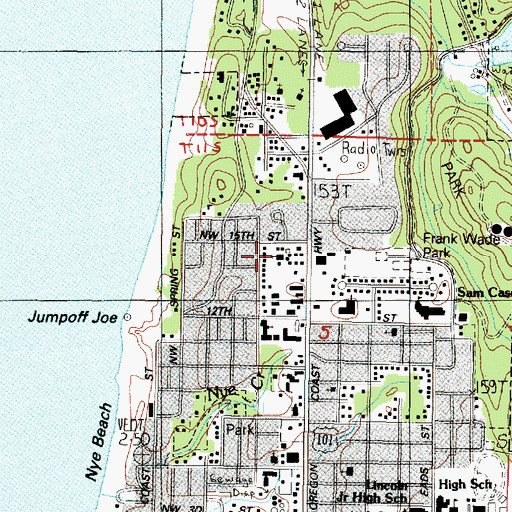 Topographic Map of Newport Foursquare Church, OR