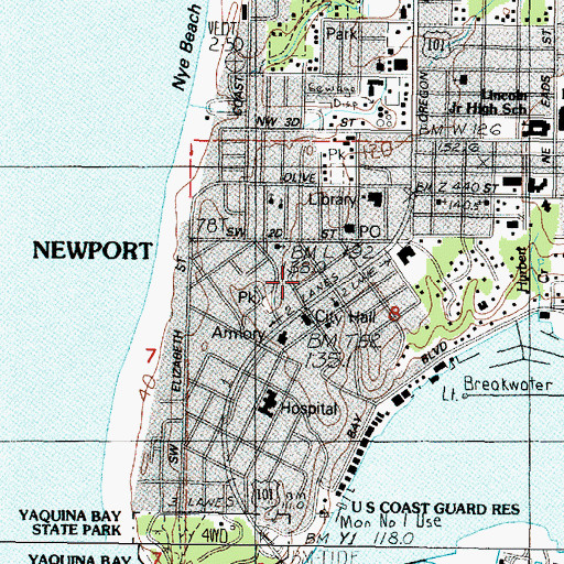 Topographic Map of Lighthouse Vineyard Christian Fellowship, OR