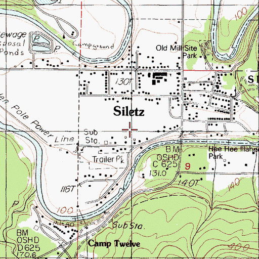 Topographic Map of Siletz Foursquare Church, OR